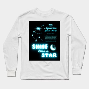 Shine Like A Star - Aquarius Long Sleeve T-Shirt